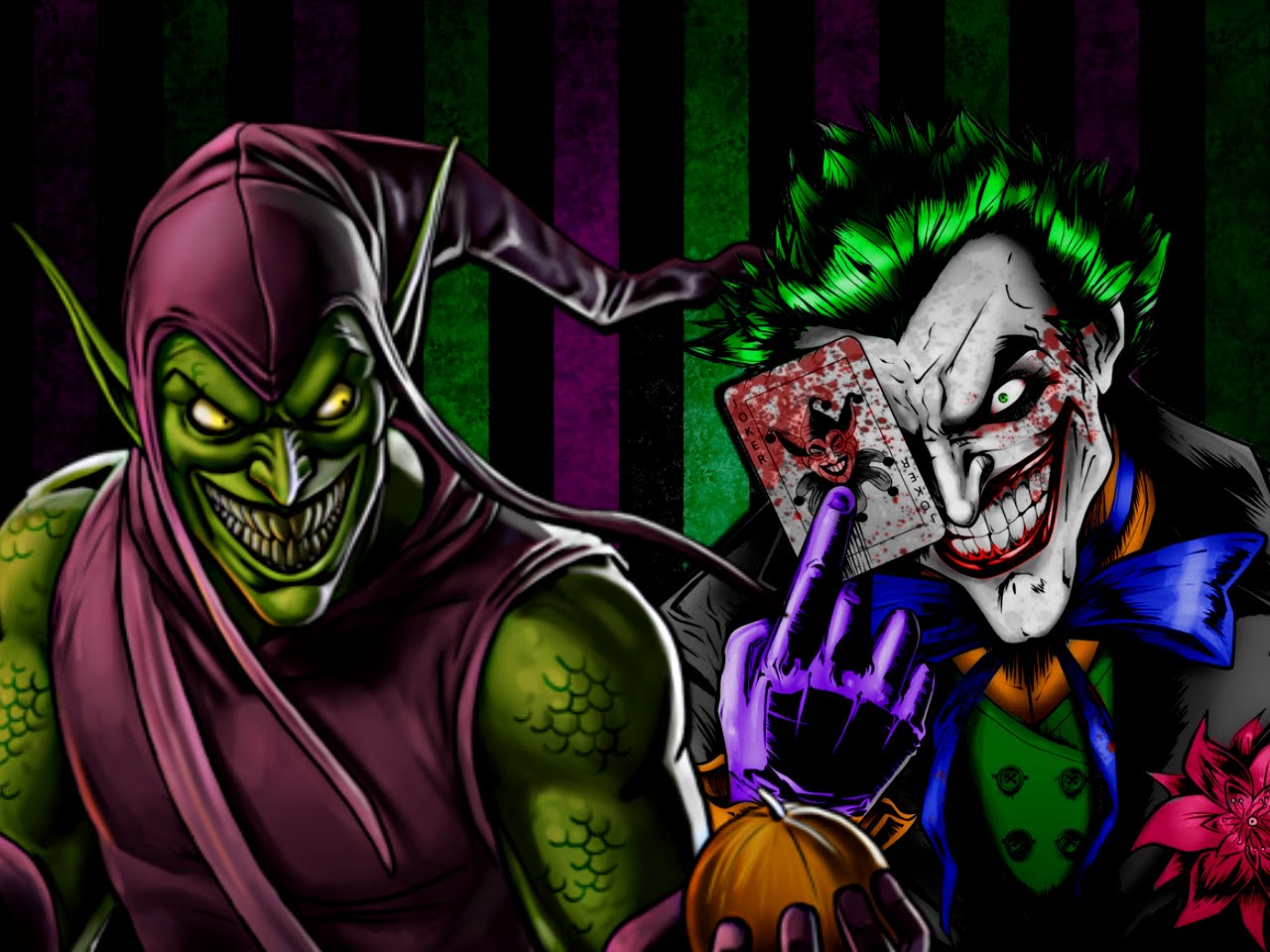 Открытки и картинки с персонажем вселенной Марвел - Зеленым Гоблином 