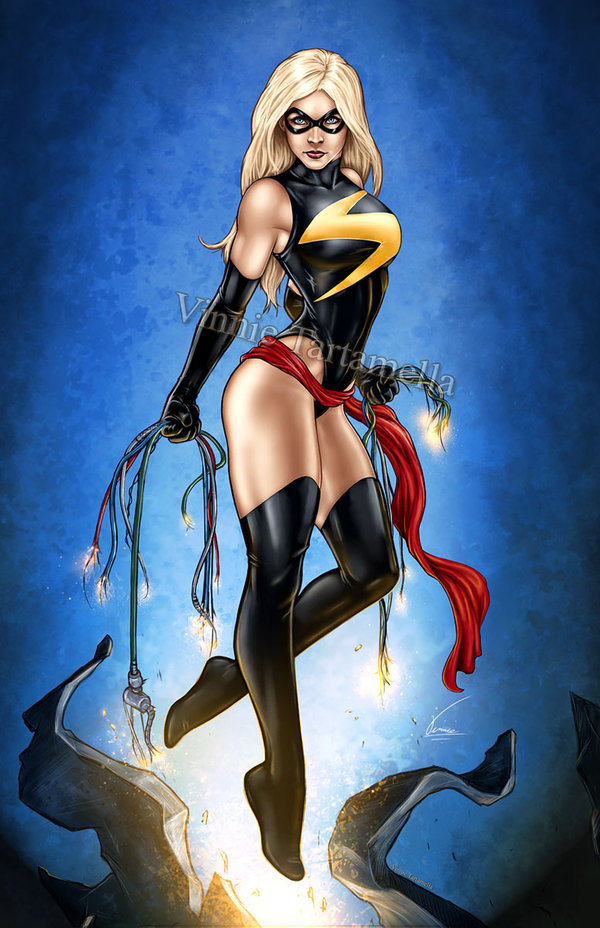 Красивые открытки с персонажем вселенной Marvel - Мисс Марвел 