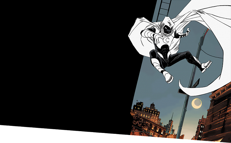 Интересные открытки с героем комиксов Marvel - Лунным Рыцарем 