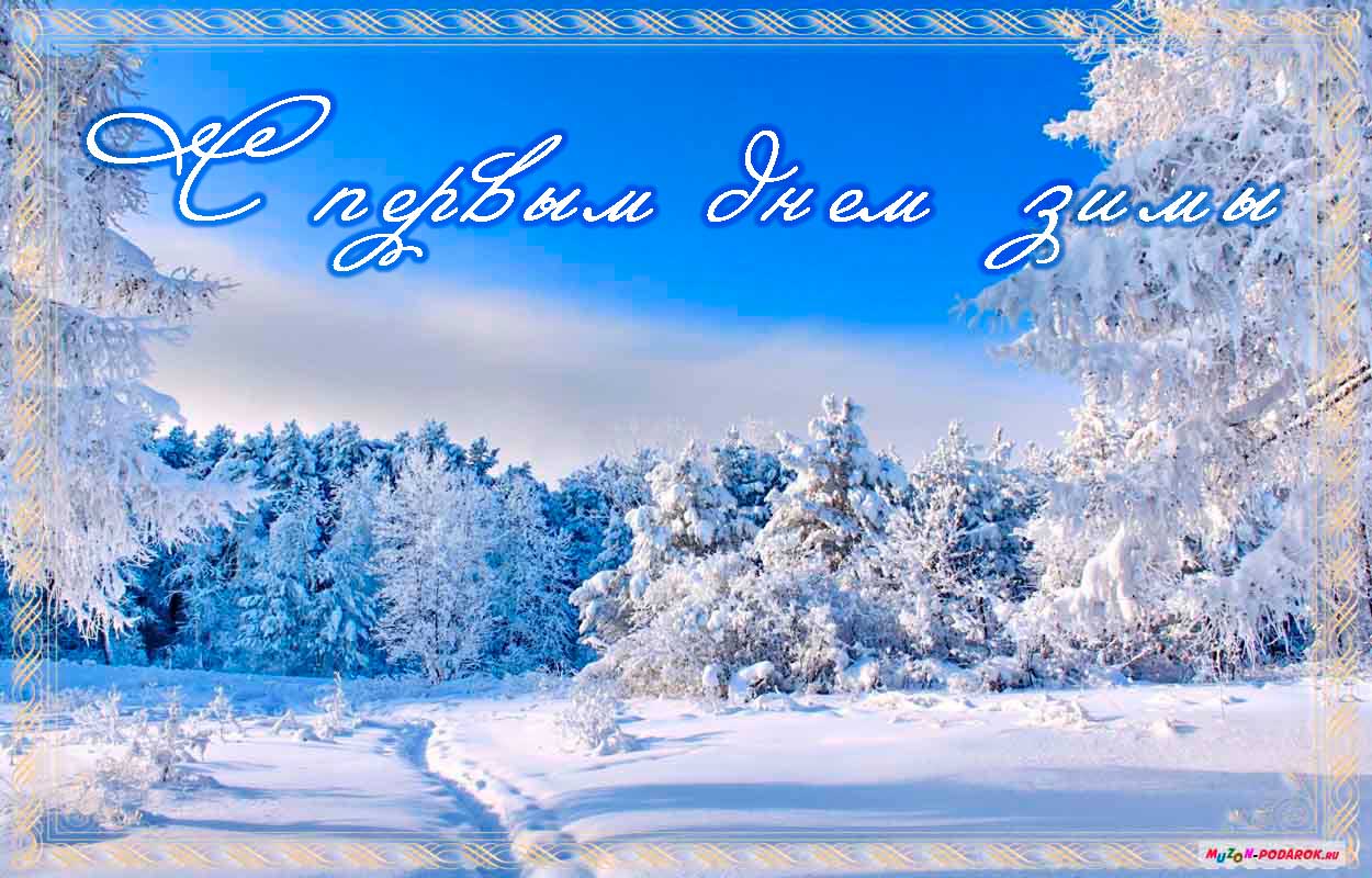 Красивые  открытки с первым зимнем днем. Первый день зимы   
