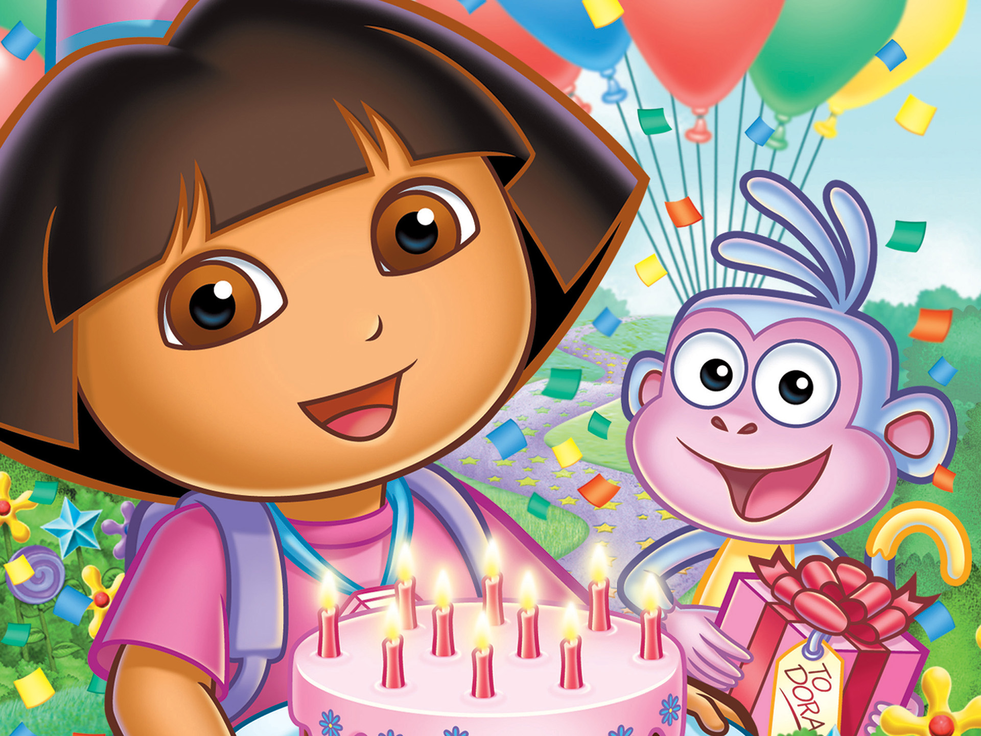 Яркие открытки с героями из мультфильма Дарья Путешественница 