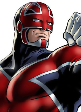 Открытки и картинки с персонажем вселенной Marvel - Капитаном Британия 