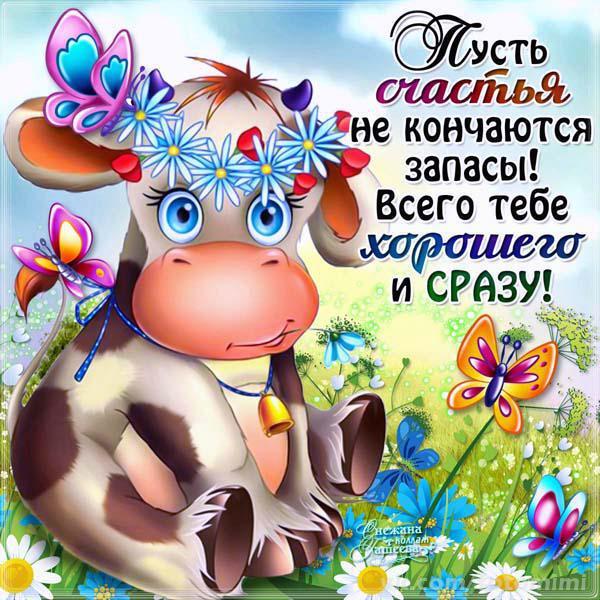 Милые открытки с пожеланиями  всего хорошего. Удачи, счастья 
