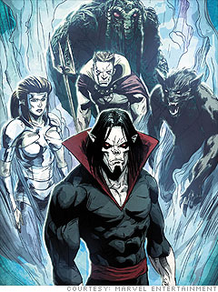 Красочные открытки с персонажем вселенной Marvel - Морбиус   