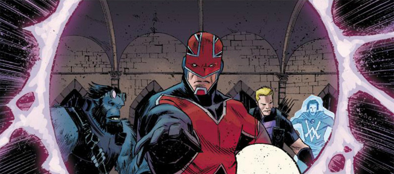 Открытки и картинки с персонажем вселенной Marvel - Капитаном Британия 