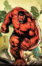 Интересные и яркие открытки с героем комиксов Marvel - Красным Халком 