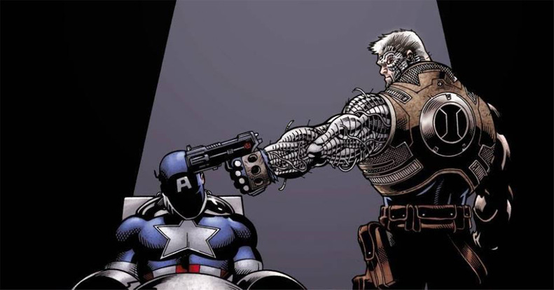 Открытки и картинки с персонажем вселенной Marvel - Кейбл    