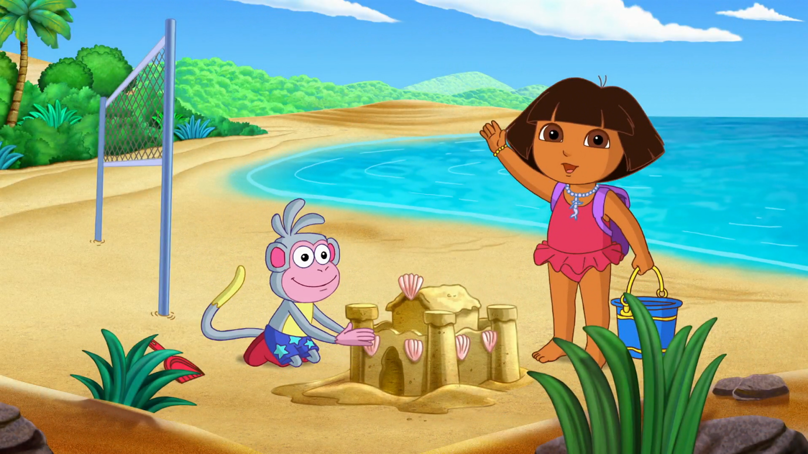 Яркие открытки с героями из мультфильма Дарья Путешественница 