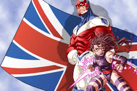 Открытки и картинки с персонажем вселенной Marvel - Капитаном Британия 