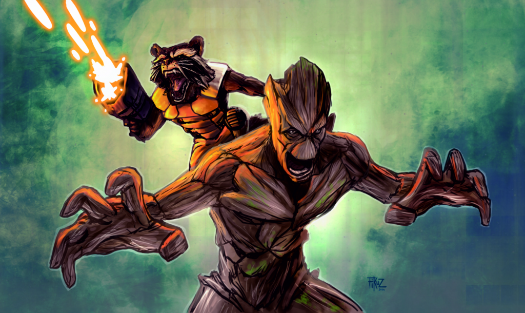 Открытки и картинки с персонажем вселенной марвел - Грут      