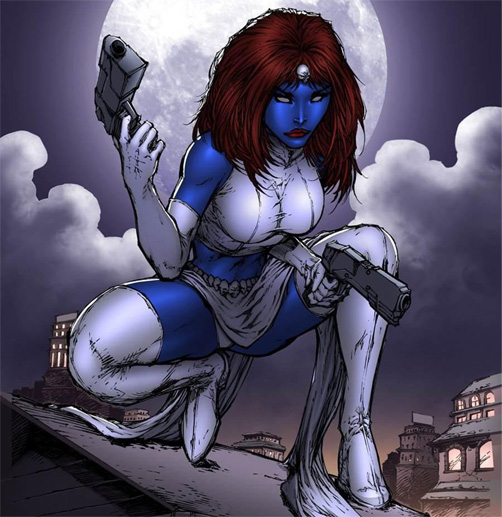 Красивые открытки с персонажем вселенной Marvel - Мистик    