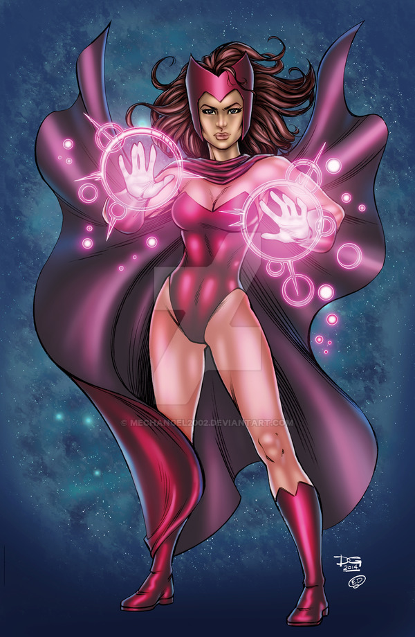 Открытки и картинки с героем Вселенной Марвел - Алая Ведьма 