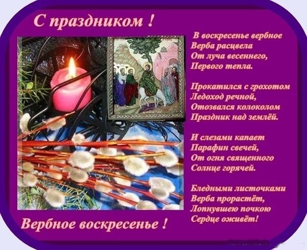 Красивые открытки с теплыми пожеланиями на вербное воскресенье 