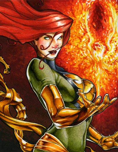 Открытки и картинки с персонажем вселенной Марвел - Джин Грей 