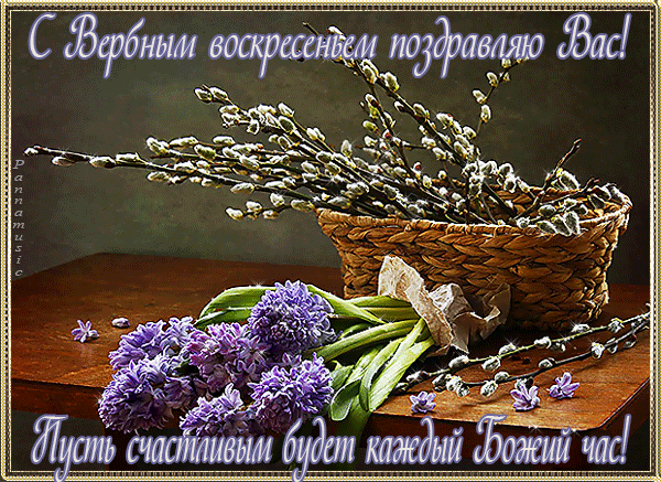 Красивые открытки с теплыми пожеланиями на вербное воскресенье 