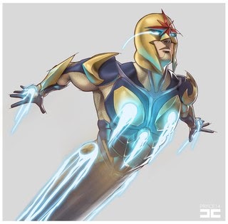 Открытки и картинки с персонажем вселенной Marvel - Нова       