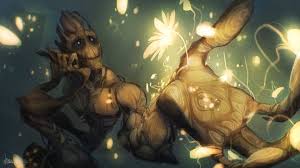 Открытки и картинки с персонажем вселенной марвел - Грут      