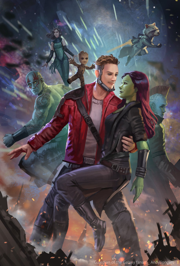 Открытки с персонажем вселенной марвел, стражем галактики - звездным Лордом