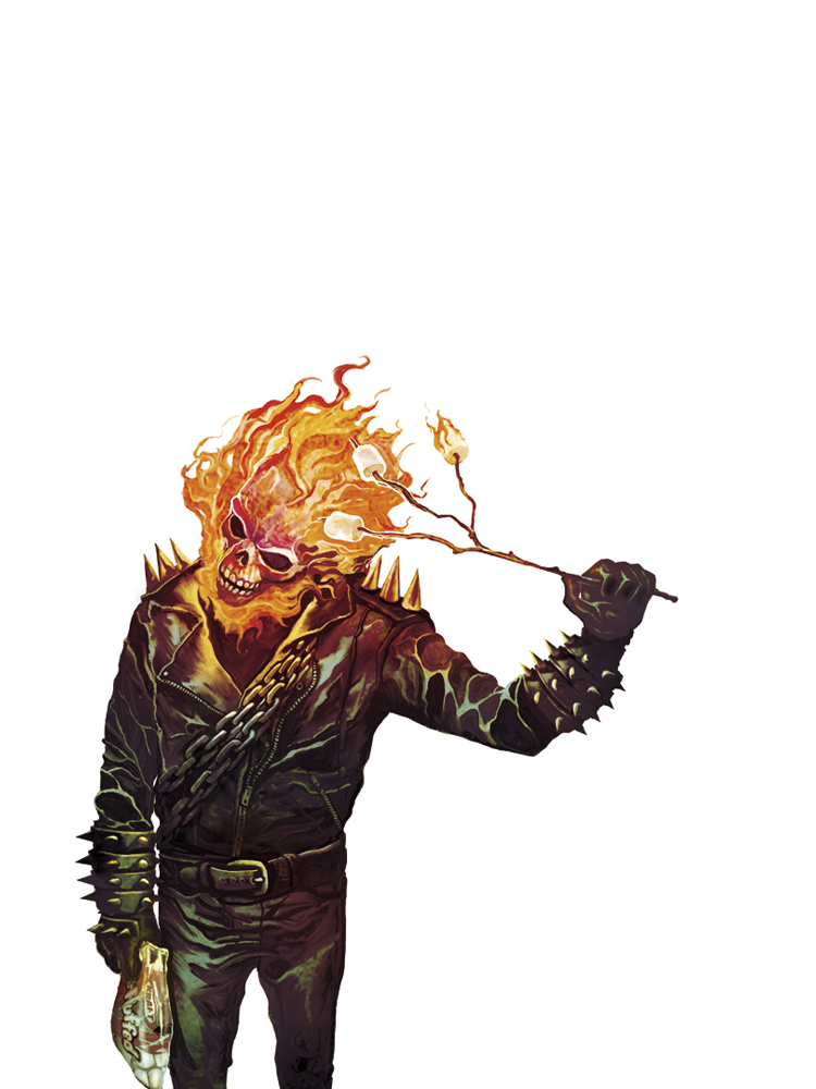 Открытки с персонажем вселенной Marvel - Призрачным Гонщиком 