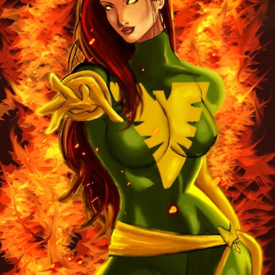 Открытки и картинки с персонажем вселенной Марвел - Джин Грей 