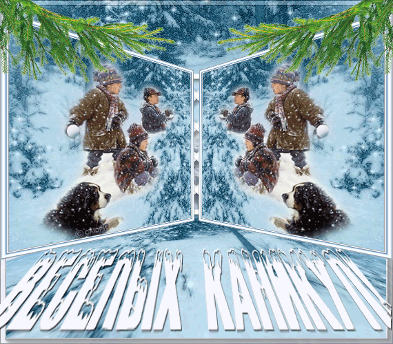 Красивые открытки с пожеланиями  хороших зимних каникул      
