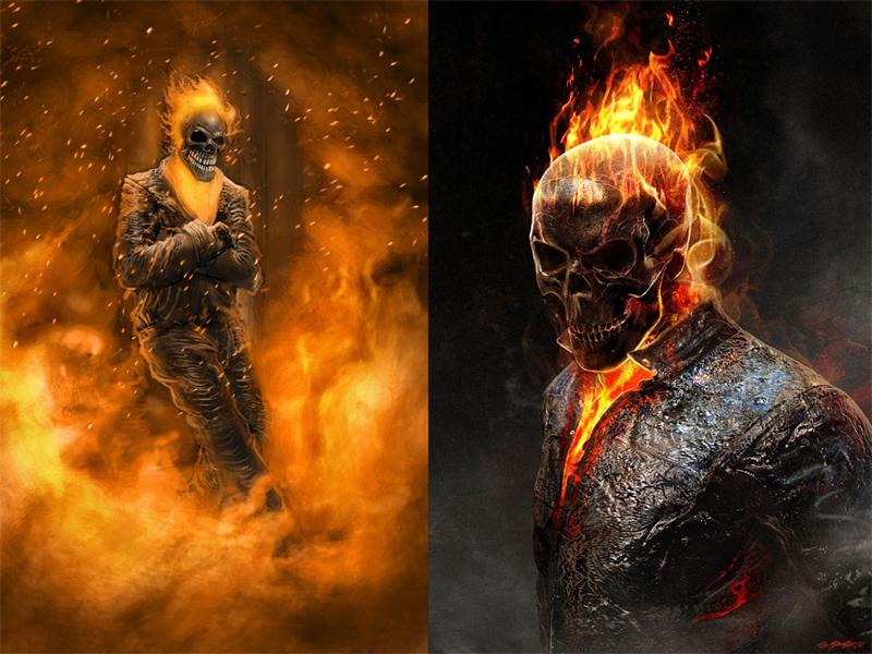 Открытки с персонажем вселенной Marvel - Призрачным Гонщиком 