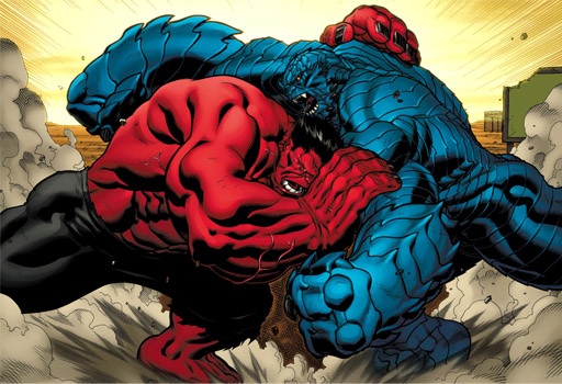 Интересные и яркие открытки с героем комиксов Marvel - Красным Халком 