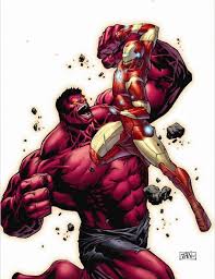 Интересные и яркие открытки с героем комиксов Marvel - Красным Халком 