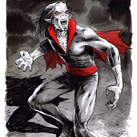 Красочные открытки с персонажем вселенной Marvel - Морбиус   