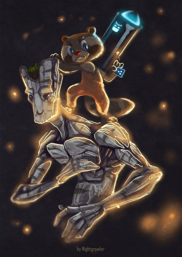 Открытки и картинки с персонажем вселенной марвел - Грут      