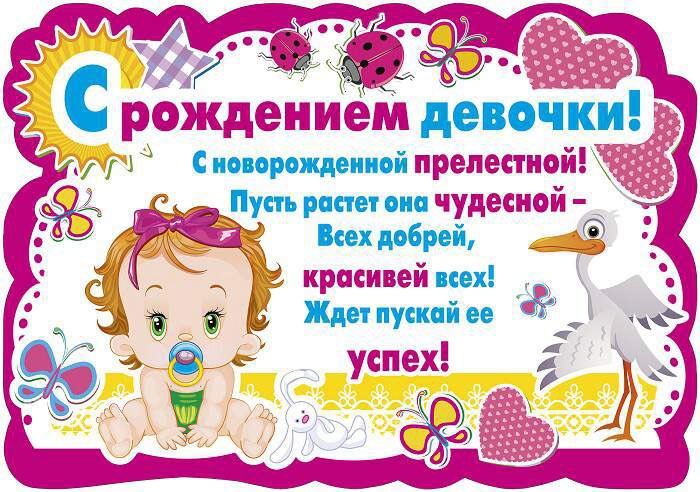 Милые открытки с поздравлениями на рождения девочки. Открытки для девочек