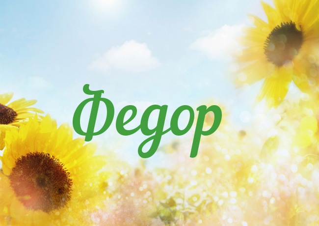 Яркие и красочные именные открытки для Федора                 