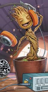 Открытки и картинки с персонажем вселенной марвел - Грут      