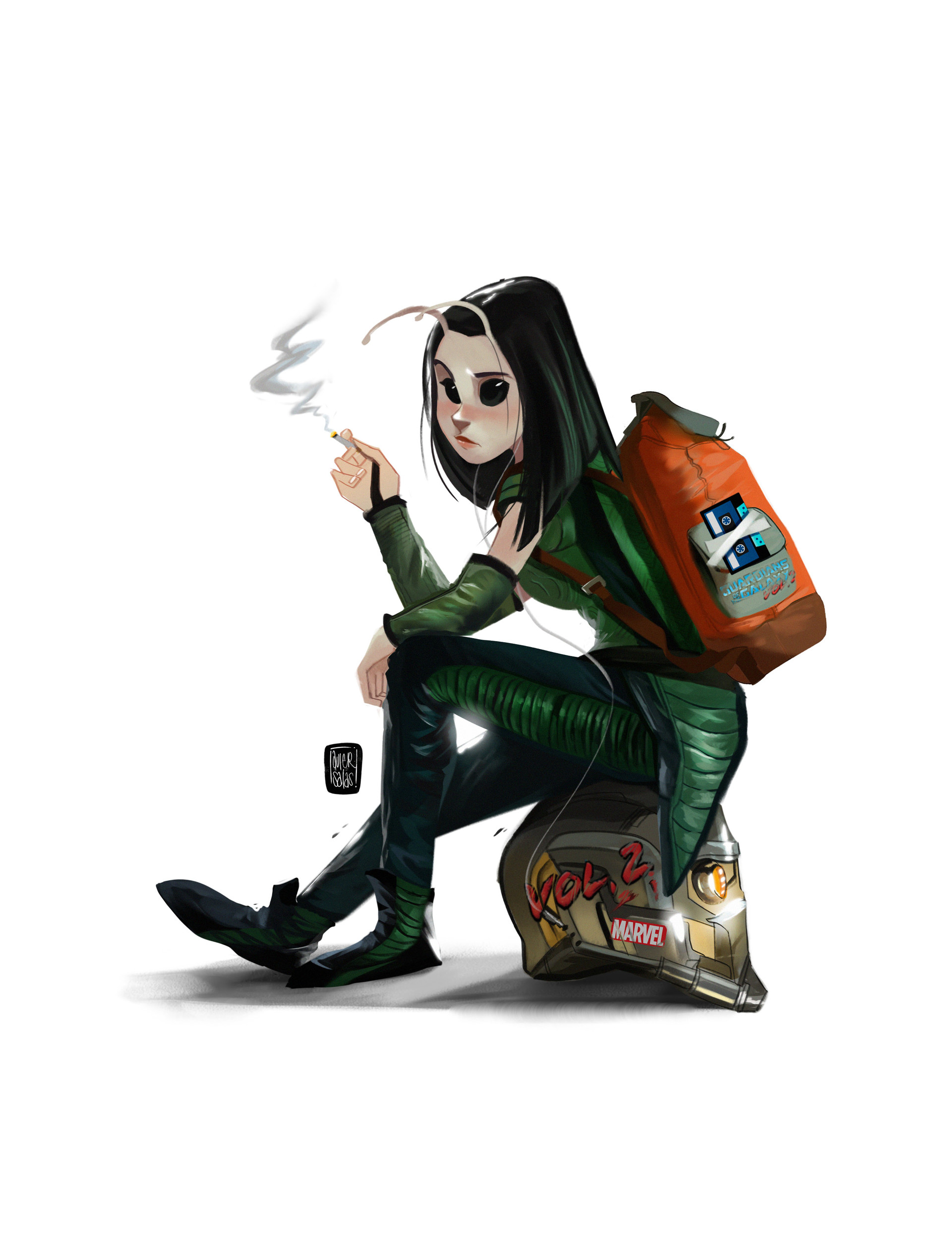 Интересные открытки с персонажем вселенной Marvel - Мантис  