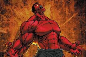 Интересные и яркие открытки с героем комиксов Marvel - Красным Халком 