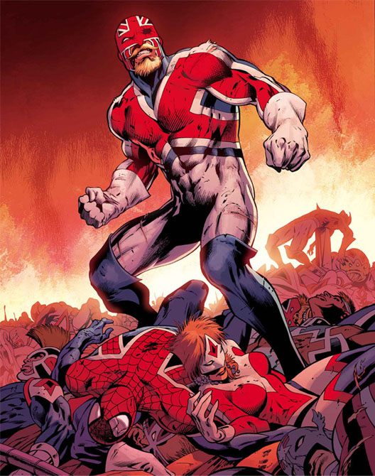 Открытки и картинки с персонажем вселенной Marvel - Капитаном Британия 