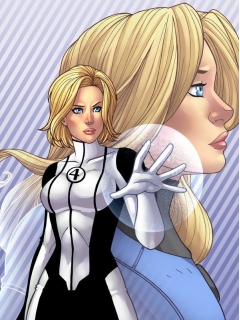 Красивые открытки с персонажем вселенной Marvel - Невидимой Леди 