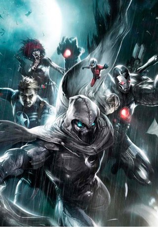 Интересные открытки с героем комиксов Marvel - Лунным Рыцарем 