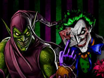 открытки с Зеленым Гоблином  Открытки и картинки с персонажем вселенной Марвел - Зеленым Гоблином 