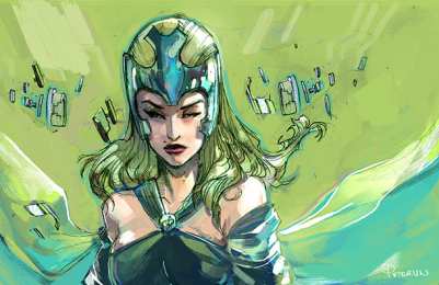 открытки с Полярис  Открытки и картинки с персонажем комиксов Marvel- Полярис     