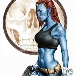 открытки с мистик  Красивые открытки с персонажем вселенной Marvel - Мистик    