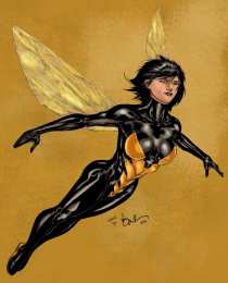 Открытки с Осой  Красочные открытки  с персонажем вселенной Marvel - Осой     